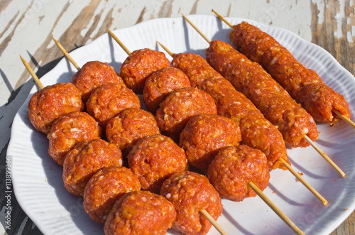 Koftas ready to be grilled