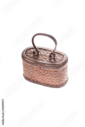 Handmade Wicker bag isolated on the white backgrounds