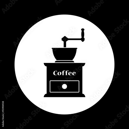 Black and white coffee grinder icon