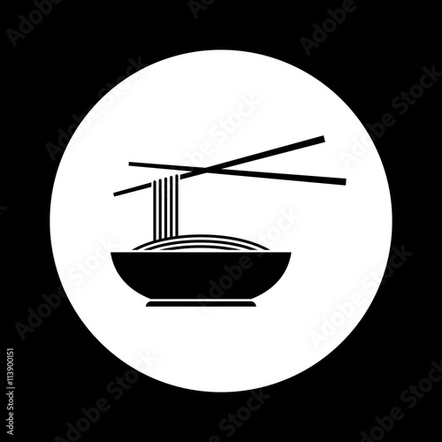 Black and white noodle icon