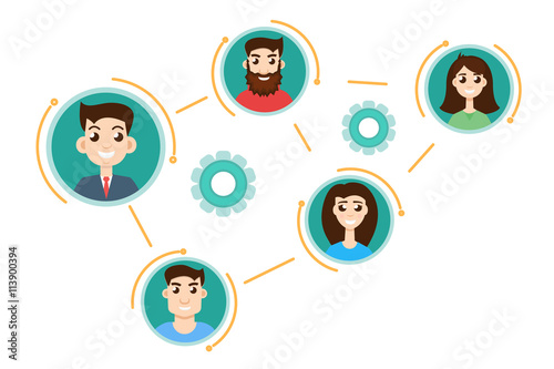 interaction structure. Management concept. Remote business. Proj
