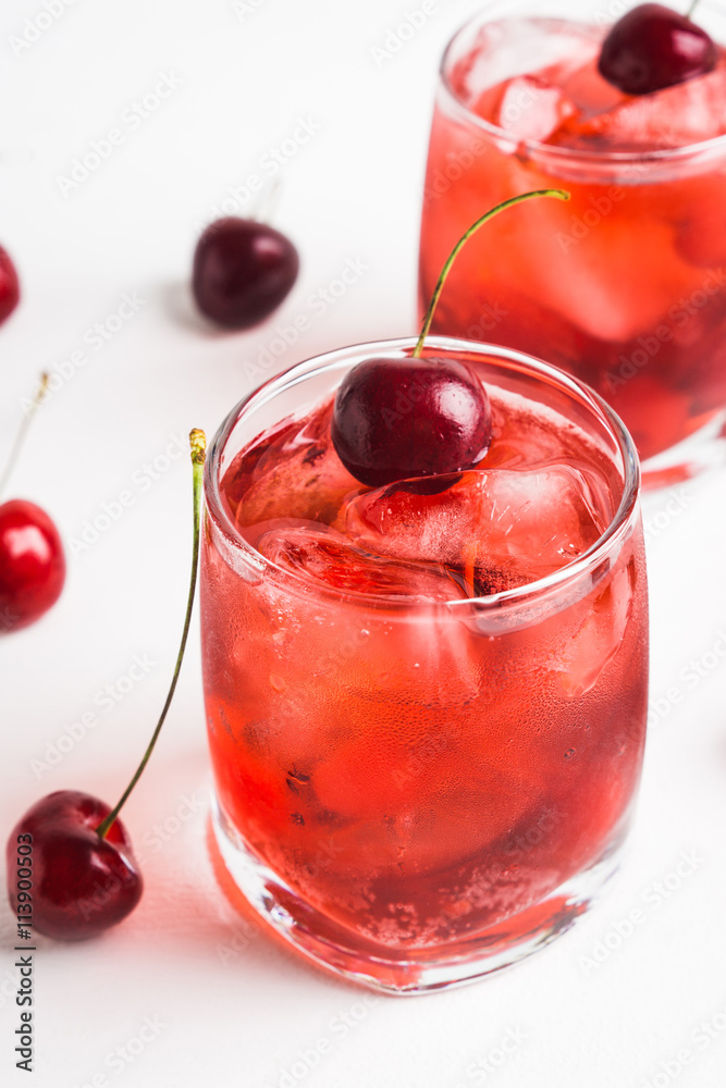 custom made wallpaper toronto digitalRed cocktail with cherry on the wooden background