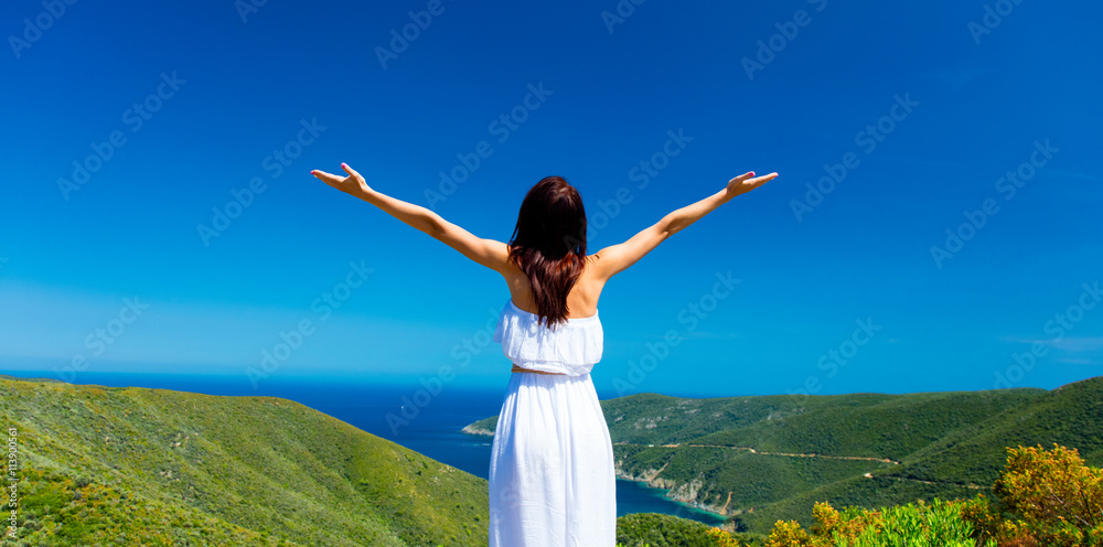 young woman in Greece