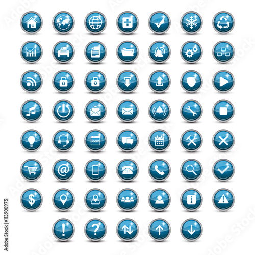 set icon button blue
