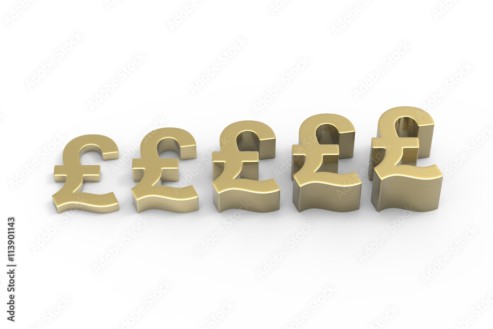 Making Money / British Pound Currency in Gold/ 3D rendering Making Money / British Pound Currency in Gold/ 3D rendering