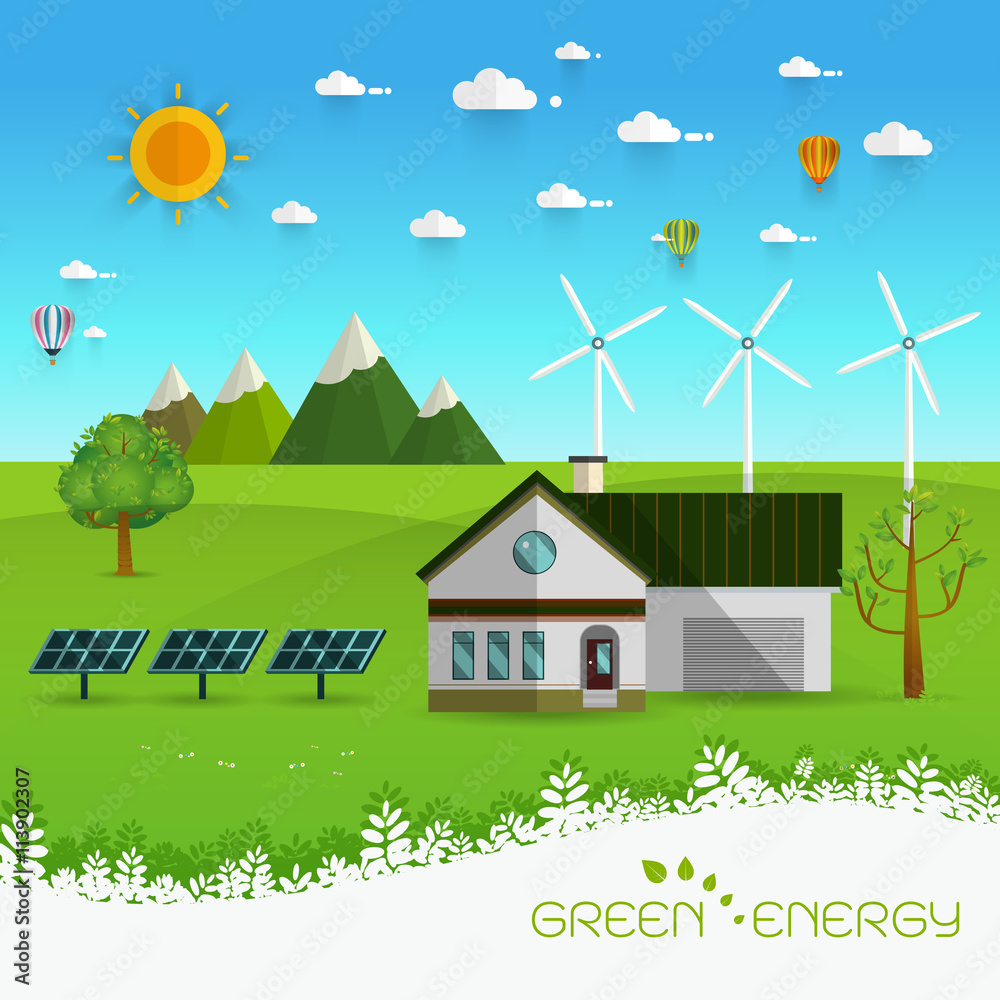 Naklejka premium eco friendly house