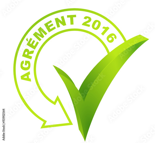 agrément 2016 sur symbole validé vert