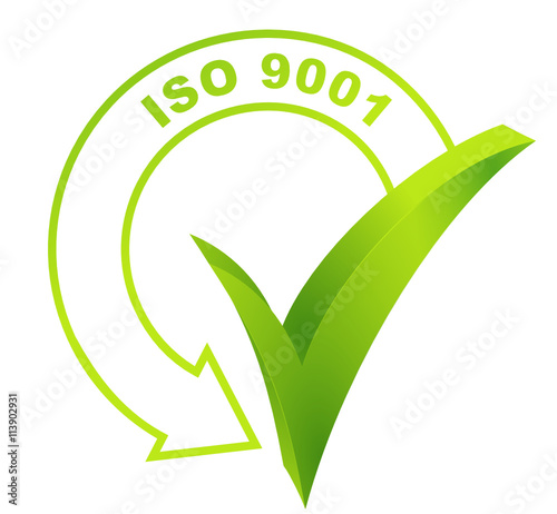 iso 9001 sur symbole validé vert