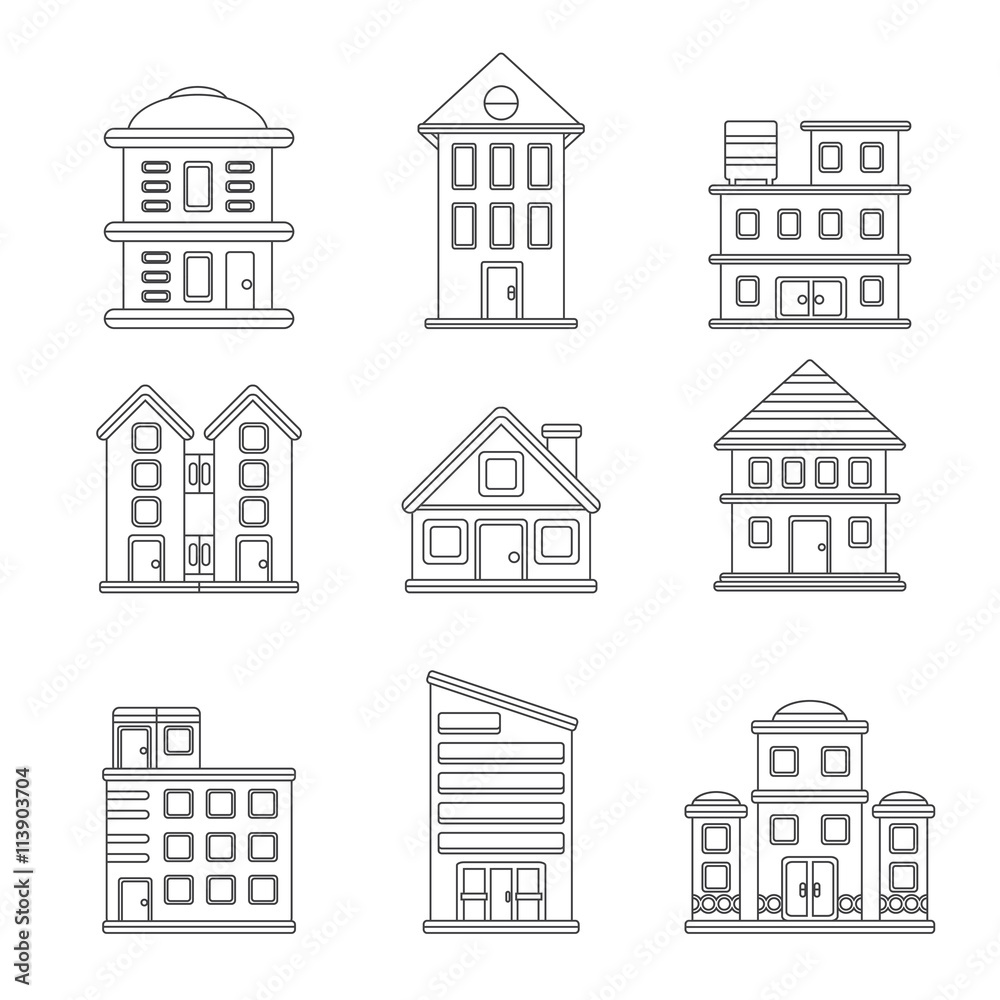 Fototapeta premium Buildings icons set