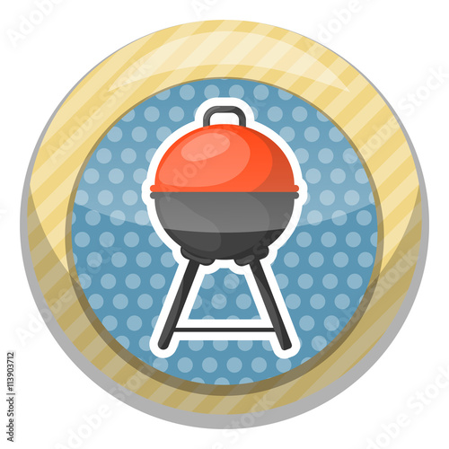 Vector black BBQ Grill icon