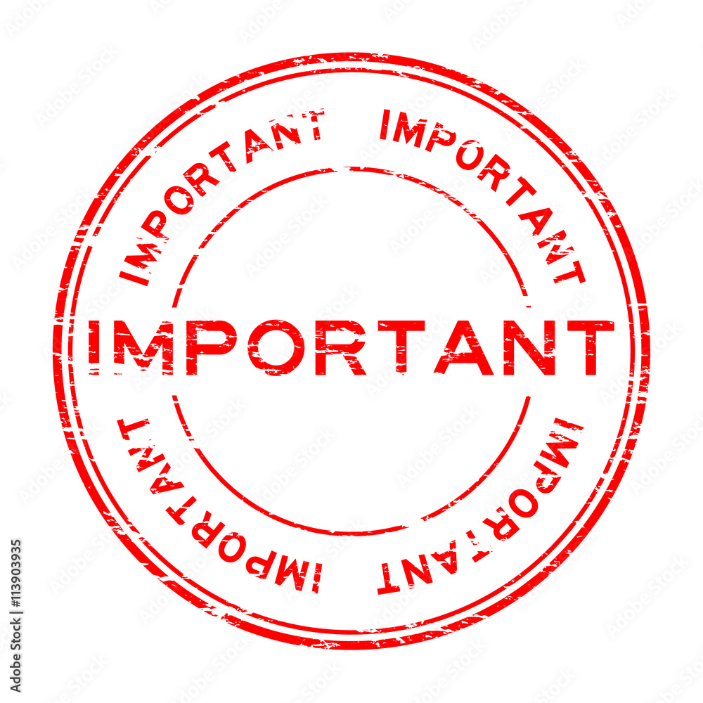 Grunge red important rubber stamp on white background Grunge red important rubber stamp on white background