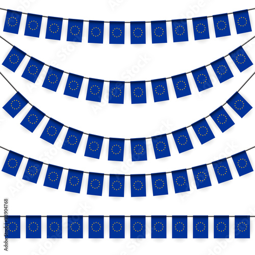 garlands with european national colors