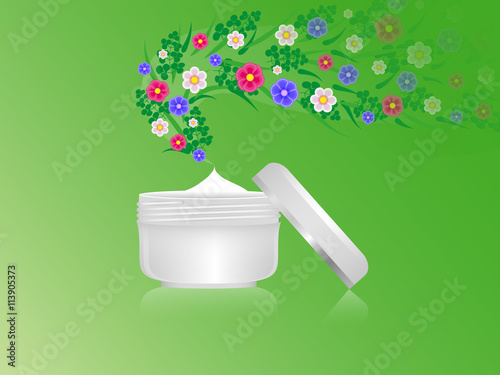 Bank with cream and floral trail