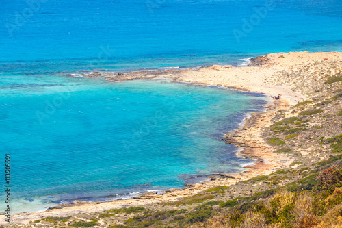 View of the beautiful beach in Balos Lagoon, Crete © dziewul