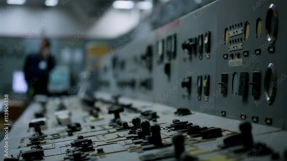 Nuclear power station. Plant control room. VVER monitoring and control system.