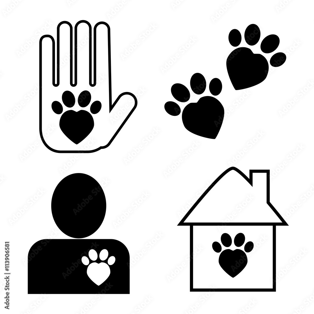 Cat adoption and care set of vector icons Cat adoption and care set of vector icons