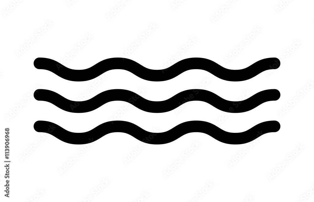 Ocean sea water line art icon for apps and websites