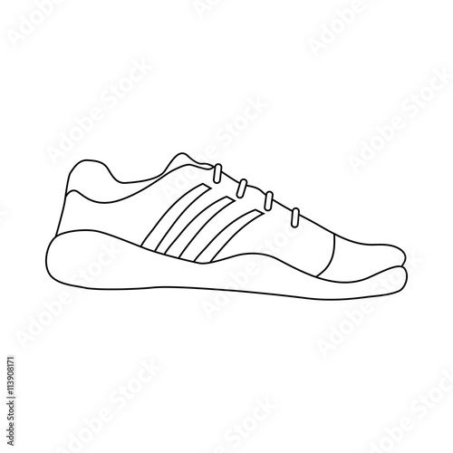 Sneaker shoe icon in outline style