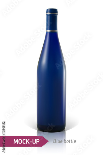 blue bottles of wine or cocktail