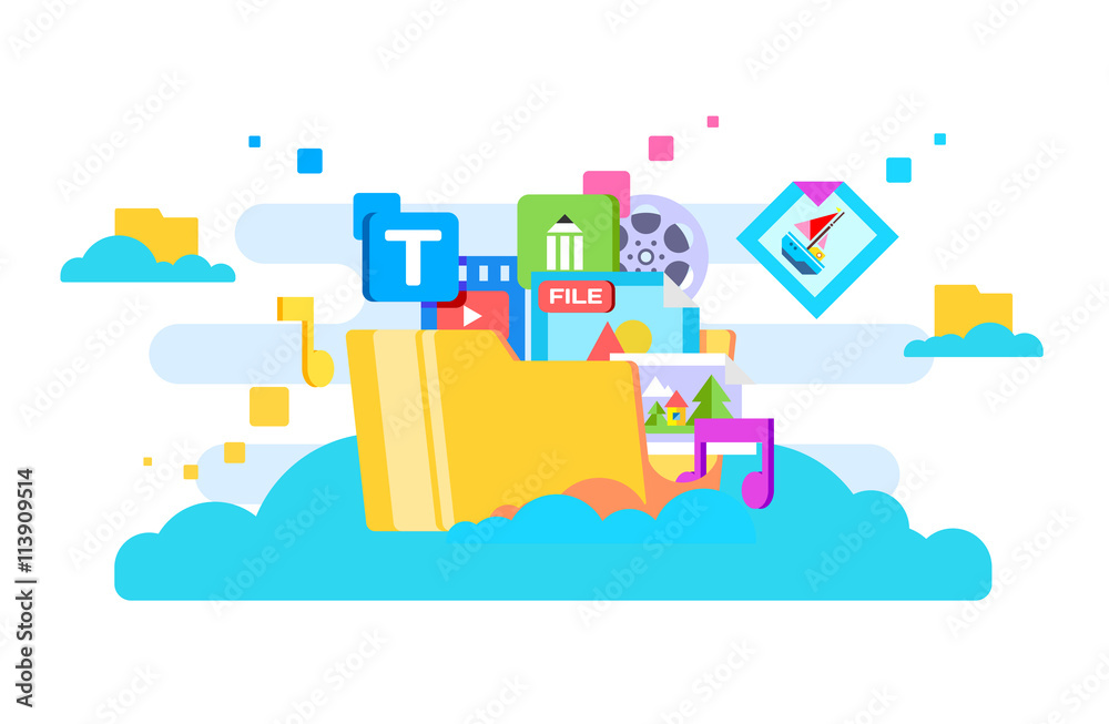 Cloud storage flat design Cloud storage flat design