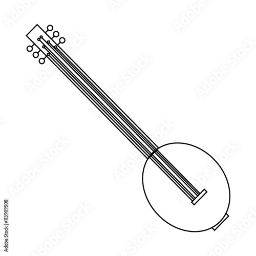 Saz traditional turkish music instrument icon