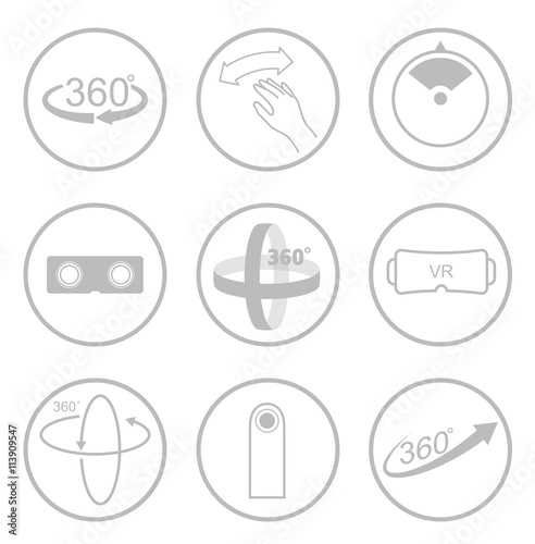 360 degrees view sign icon