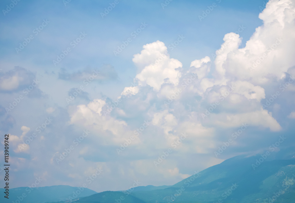 Defocused and blurred cloudscape