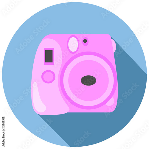 Pink Instant photo camera old school design vector illustration