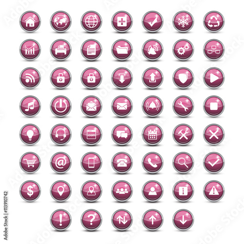 set icon button pink