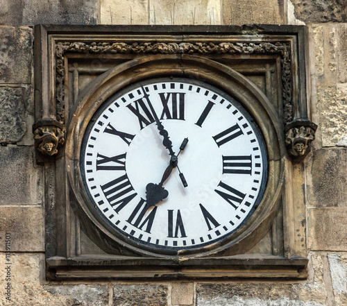 Clock in Prague Old Town, Czech Republic.