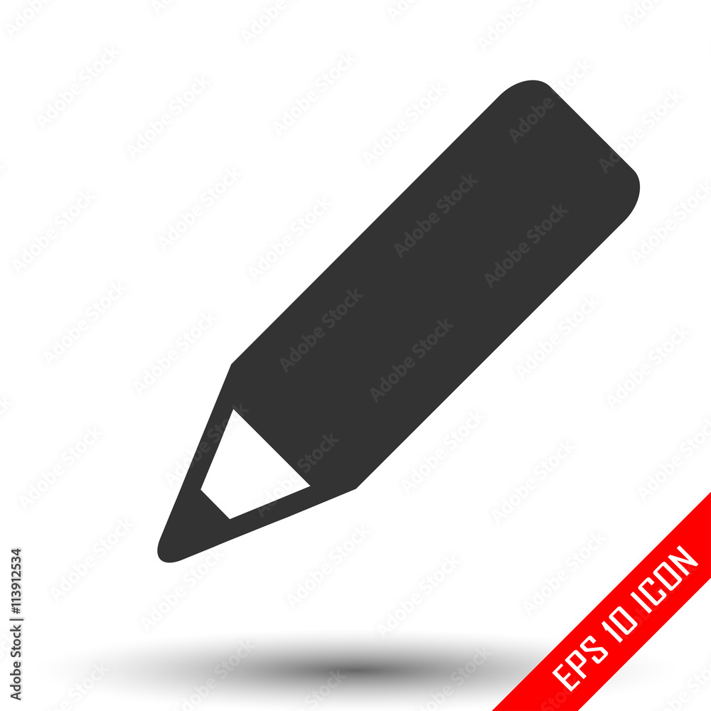 Pencil icon. Pencil flat logo. Pencil symbol illustration. Pencil icon. Pencil flat logo. Pencil symbol illustration.