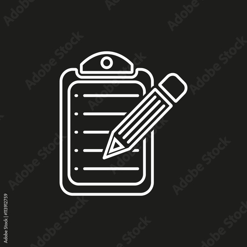 Clipboard pencil - vector icon.