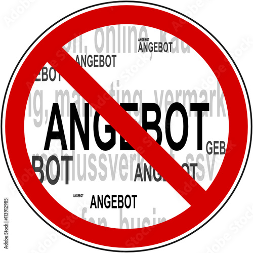 Angebote sind unerwünscht. Verbotschild