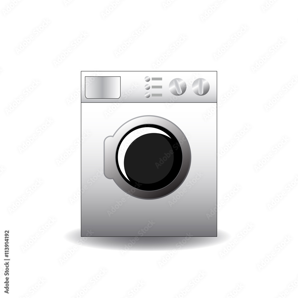 Washing machine vector illustration in realistic style
