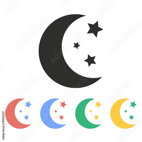 Moon star - vector icon.