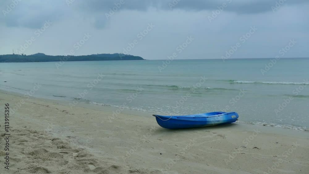 Nature with tropical sea and beach on white cloud and blue sky Nature with tropical sea and beach on white cloud and blue sky