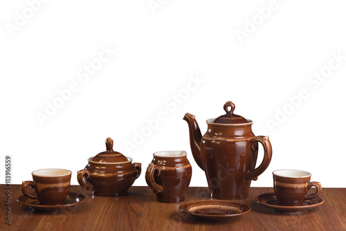 The isolated ware for coffee on a white background