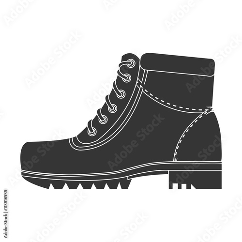 black boots with laces,vector graphic