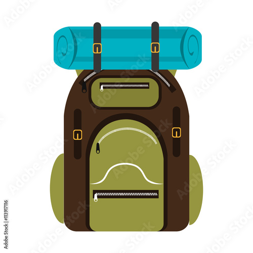 colorful camping backpack,vector graphic