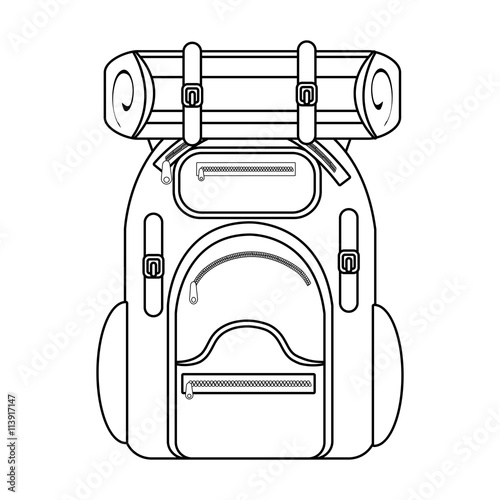 camping backpack, vector graphic