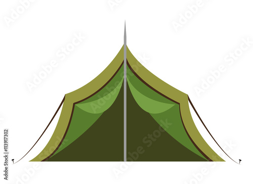 green camping tent,vector graphic