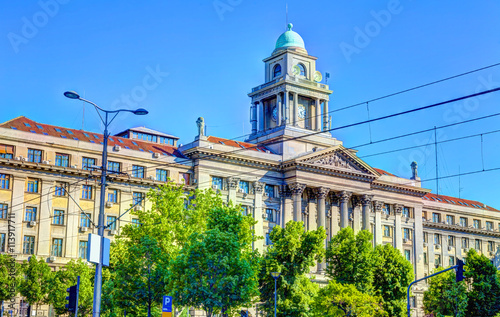 Obraz na płótnie HDR IMAGE Building a public company Serbian Railways w salonie