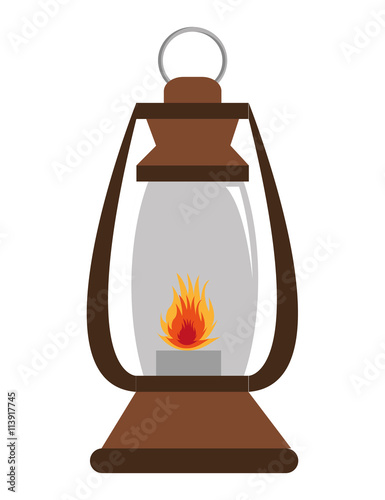 lantern with flame ,vector graphic