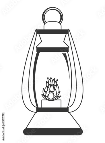 lantern with flame ,vector graphic