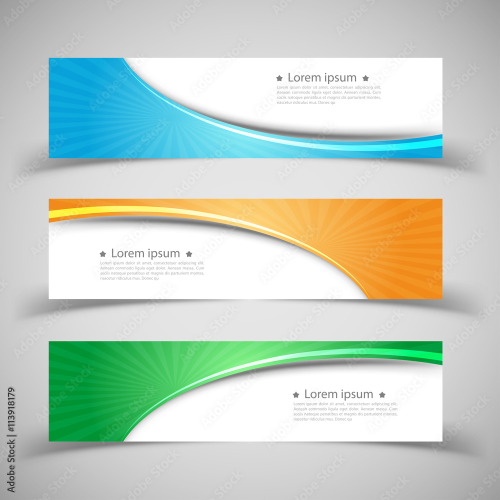 Naklejka premium Set of banner templates. modern abstract design.