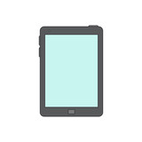 Tablet computer line icon.