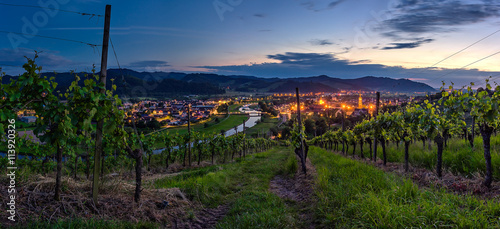 Panoramablick auf Gengenbach zur blauen Stunde photo