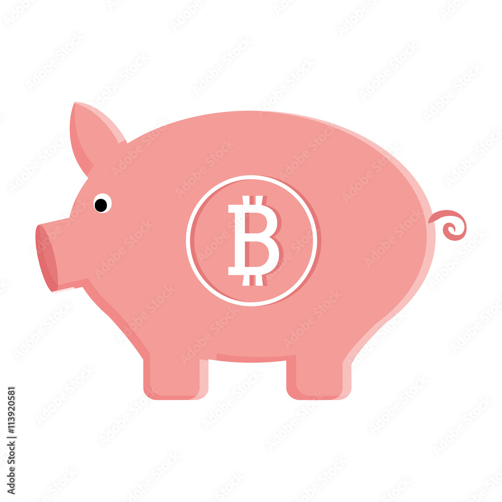 Obraz premium pink pig moenybox,vector graphic