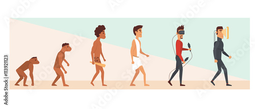 Human evolution and future. vector illustration