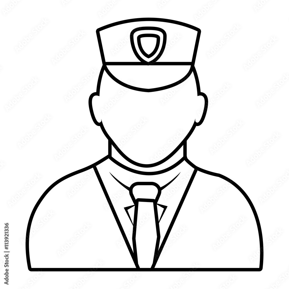 police avatar wearing white clothes,vector graphic